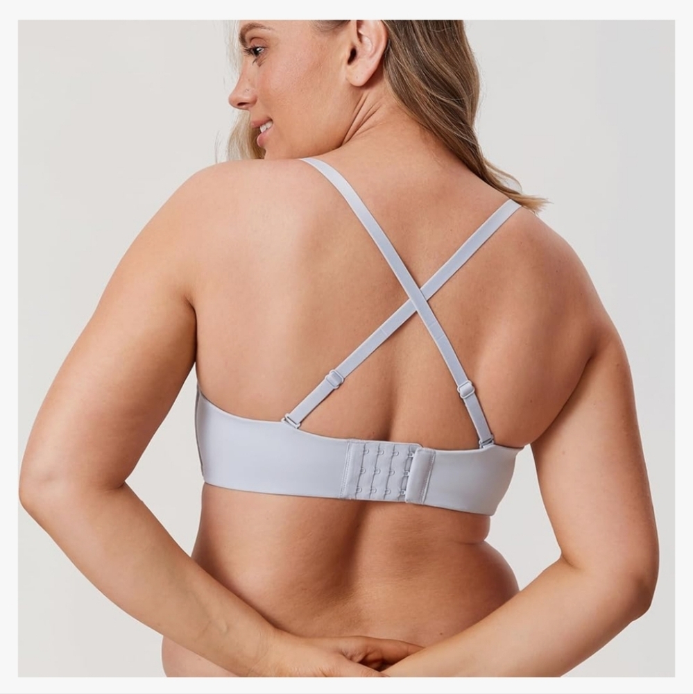DELIMIRA Strapless Minimizer Bra French Gray H314 Multiway Underwire 40F NEW